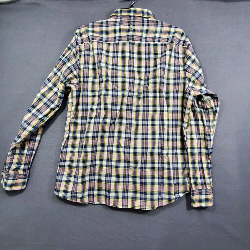 Banana Republic Button Up Mens Shirt Size L Checkered Mulitcolored